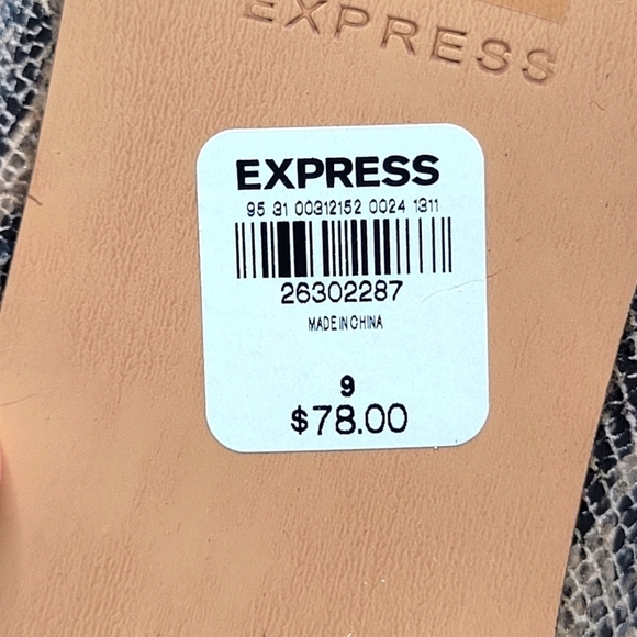 Express Womens Slingback Pump Multicolor Snakeskin Print Stiletto Heel Sz 9M - Picture 12 of 12